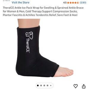 TheralCE Black Ankle Ice Pack Wrap